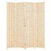 THY COLLECTIBLES Decorative Freestanding Wood Frame Reed Woven 4 Panels Hinged Semi Privacy Panel Screen Portable Folding Room Divider (Natural Color)