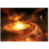 Startonight Canvas Wall Art Nebula Galaxy USA Design for Home Decor Illuminated Univers Painting Modern Canvas Artwork Framed Ready to Hang Medium 23.62 X 35.43 inch