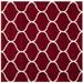 SAFAVIEH Hudson Arline Plush Geometric Shag Area Rug Red/Ivory 9 x 9 Square