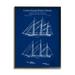 Stupell Industries Blue Ship Boat Diagram Detailed Blueprint Patent Design Framed Wall Art 24 x 30 Design by Karl Hronek