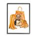 Stupell Industries Orange Yorkie Puppy Dog Fashion Purse Accessories Framed Wall Art 24 x 30 Design by Ziwei Li