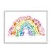 Stupell Industries Mixed Rainbow Animals Wildlife Arched Rainbow Shape Graphic Art White Framed Art Print Wall Art Design by Dishique