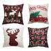 Ambrose 17x17â€� Christmas Pillow Covers (Set of 4) Farmhouse Christmas Decor Covers Throw Pillows Christmas Decoration Decorative Pillow