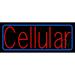 Red Cellular Blue Border LED Neon Sign 13 x 32 - inches Clear Edge Cut Acrylic Backing with Dimmer - Bright and Premium built indoor LED Neon Sign for Computer & Electronics store decor.