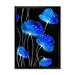 Designart Detail of Blue Flowers On Black Background II Traditional Framed Art Print