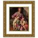 Santi Di Tito 15x17 Gold Ornate Wood Frame and Double Matted Museum Art Print Titled - Madonna and Child with the Infant Saint John the Baptist (Early 1570s)