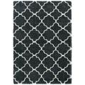 SAFAVIEH Hudson Jaye Plush Geometric Shag Area Rug Dark Grey/Ivory 4 x 6