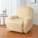 Goory Stretch Couch Cover Recliner Armchair Cover Plain Elastic Slipcover Solid Color Sofa Covers Furniture Protector Beige 3 Seat