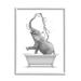 Stupell Industries Monochrome Elephant Bathing Splashing Water Bathtub Graphic Art White Framed Art Print Wall Art 16x20 by Annalisa Latella