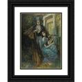 Konstantin Alexeevich Korovin 14x18 Black Ornate Wood Framed Double Matted Museum Art Print Titled - Pushkin and the Muse (1930)