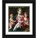 Giulio Francia and Workshop 12x14 Black Ornate Wood Framed Double Matted Museum Art Print Titled: The Madonna and Child with the Infant Saint John the Baptist and Saint Catherine of Ale