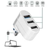 Kiplyki Wholesale USB 2.0 Three-port Hub 7-character Rotating HUB Three-port Expander USB Three-port Splitter