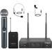 Phenyx Pro Wireless Microphone System Dual Wireless Mic Set with Handheld Microphone/Bodypack/Headset/Lapel Mics UHF Channels 328ft Range Cordless Mic for Singing Church (PTU- )