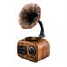 Retro Classic Style Bluetooth Gramophone Speaker Portable Mini Wireless Sound Speaker For Home Office Wood Grain