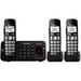 Panasonic Expandable Cordless Phone with Enhanced Noise Reduction with 3 Handsets Black 3-Pack