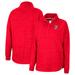 Women's Colosseum Red Wisconsin Badgers Natalie Speckled Quarter-Snap Top