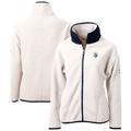 Women's Cutter & Buck White Los Angeles Chargers Throwback Logo Cascade Eco Sherpa Fleece Full-Zip Jacket