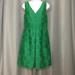 J. Crew Dresses | J Crew Green Jacquard V Neck Pleated Dress | Color: Green | Size: 8