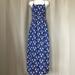 J. Crew Dresses | J Crew Royal Blue Floral Print Spaghetti Straps Maxi Dress | Color: Blue | Size: 4