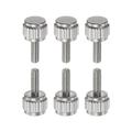 Uxcell 10pcs Round Flat Head Knurled Thumb M2.5x7.5mm Hand Clamping Threaded Screws Knob Bolts for Vernier Calipers