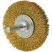 Value Collection 2-1/2 OD 1/4 Shank Diam Crimped Brass Wheel Brush 3/8 Face Width 1/2 Trim Length 0.008 Filament Diam 20 000 RPM
