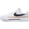 Sneaker NIKE SPORTSWEAR "COURT LEGACY LIFT", Gr. 42, schwarz-weiß (weiß, schwarz, hemp, team, orange), Leder, Synthetik, sportlich, Schuhe Plateausneaker Skaterschuh Sneaker low