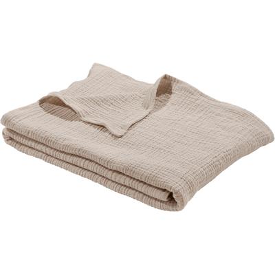 Wohndecke "HEVIN", grau (taupe), B:140cm L:210cm, LEGER HOME BY LENA GERCKE, Wohndecken, Tagesdecke im Baumwoll-Crinkle-Effekt, Musselin, Kuscheldecke Image