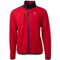 Men's Cutter & Buck Red Texas Rangers Big Tall Cascade Eco Sherpa Fleece Full-Zip Jacket