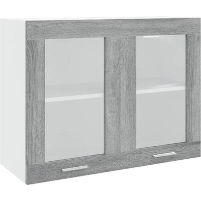 Hängeschrank Glas Grau Sonoma 80x31x60 cm Holzwerkstoff Vidaxl