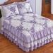 Lavender Floral Trellis Ruffled Bedspread