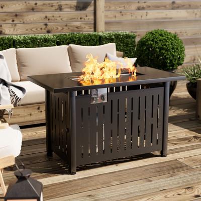 Furniwell 43" Fire Pit Patio Propane Gas Fire Pit Table 50000 BTU Fire Table - 43 inch