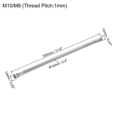 Microphone Gooseneck, M10/M8 Thread Metal Universal Hose Flexible Arm