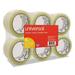 Universal One-1PK Deluxe General-Purpose Acrylic Box Sealing Tape 2 Mil 3 Core 1.88 X 110 Yds Clear 6/Pack