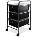 Advantus 3-Drawer Organizer 3 Drawer - 4 Casters - Metal - x 15.5 Width x 13 Depth x 27 Height - Smoke - 1 Each