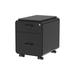 Monoprice Round Corner 2-Drawer File Cabinet - Black Lockable With Seat Cushion - Workstream Collection