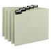 Smead Alphabetic Top Tab Indexed File Guide Set 1/5-Cut Top Tab A to Z 8.5 x 11 Green 25/Set