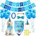 23 Pieces Dog Birthday Party Set Dog Birthday Bandana Triangle Scarf Cute Dog Birthday Number Hat Outfit Banner Dog Bow Tie Collar Paw Print Balloon for Boy Dog Birthday Party Supplies