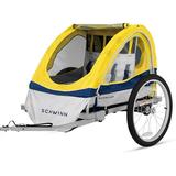 Schwinn Echo and Trailblazer Child Bike Trailer Single and Double Baby Carrier Canopy inch Wheels Echo - 2 Seat Bike Trailer Yellow