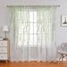 Goory Willow Leaves Single Panel Rod Pocket Curtains Long Bedroom Treatments Drapes Green Home Decor Living Room Sheer Voile Green W:55 x H:102