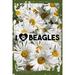 Daisy Flower Wall Art I heart beagles caps love dogs animals pet owner paw print Tin Wall Sign 8 x 12 Decor Funny Gift