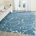 SAFAVIEH Florida Doug Floral Vines Shag Area Rug Light Blue/Cream 9 6 x 13