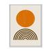 Designart Abstract Minimal Rainbow and Orange Sun I Modern Framed Canvas Wall Art Print