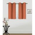 set of 2 panels grommet top short window panels thermal insulated solid brick pumpkin color blackout curtain drapes room darkening for bedroom kitchen bathroom 28 inch by 36 inch K30