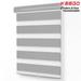 Keego Dual Layer Roller Window Blind Light Filtering Zebra Window Blind Cordless Customizable Gray Case Gray Fabric 32.5 w x 76.0 h