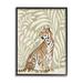 Stupell Industries Gallant Tiger Sitting Botanical Pattern Background Ink Watercolor 16 x 20 Design by Janelle Penner