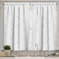 Ambesonne Grey and White Kitchen Curtains Vintage Circles 55 x45 Warm Taupe White