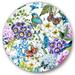 Designart Wildflowers and Vibrant Wild Spring Leaves XII Modern Circle Metal Wall Art 29x29 - Disc of 29