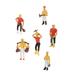 Model Train Figures 6Pcs 1:42 Scale Painted Model Train People Figures O Scale Various Poses People for Miniature Scenes Train Railway Table