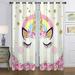 Goory 2 Piece Unicorn Grommet Bedroom Blackout Window Curtain Thermal Insulated Room Darkening Curtain Eyelet Ring Top Window Drape Curtain Panel #04 W:41 xL:91