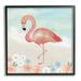 Stupell Industries Flamingo Standing Shoreline Various Sand Dollars Botanicals Painting Black Framed Art Print Wall Art Design by Katie Doucette